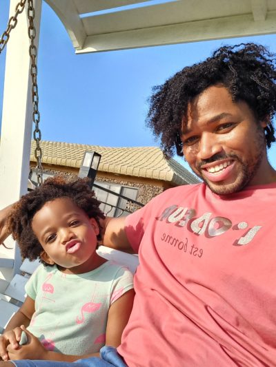 World's first quadrillionaire Kimroy KB Bailey and his baby Keilah Trott Bailey on their Swing Bench. I love you baby keilah, I love you too daddy KB