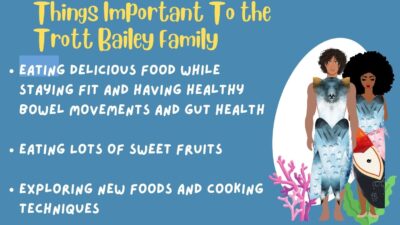Rewards for Married Couples.Things that are important to the Trott Bailey Family include Eating delicious food while staying fit and having healthy bowel movements and gut health Eating Lots of sweet Fruits Exploring New foods and cooking techniques.