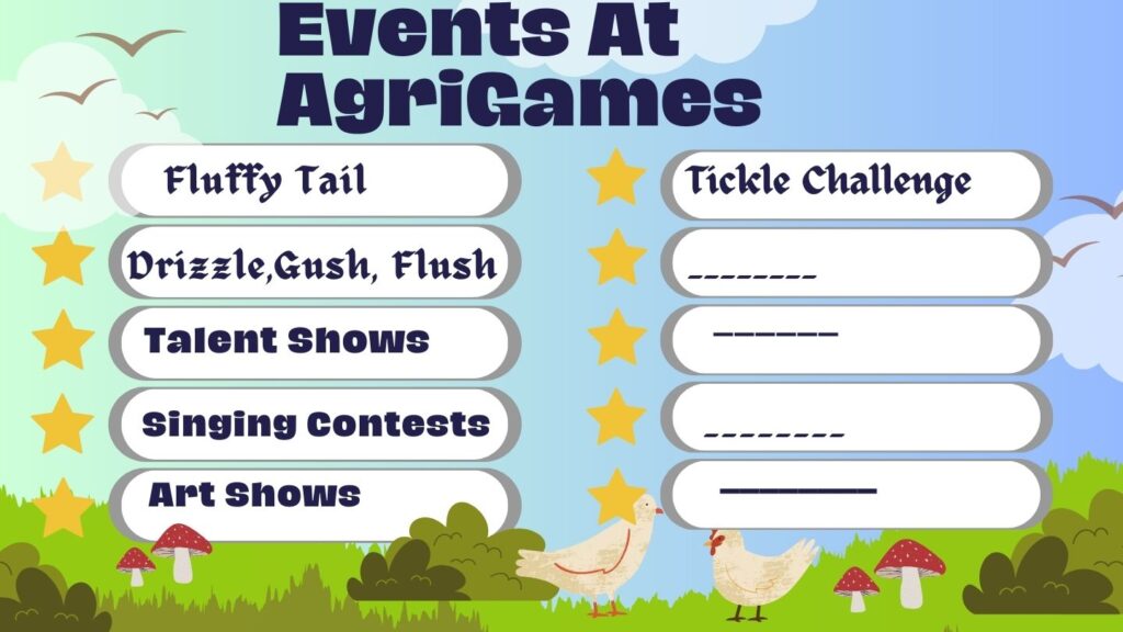 AgriGames Rewards for Married Couples.Here are some of the Events at AgriGames, Harvesting, Water Maze, Treasure hunts, mixed mazes, goose stomp, adventure challenges, unity game, tickle endurance, tree house building, family cooking, mixed air tennis, eating contest, adventurous challenges