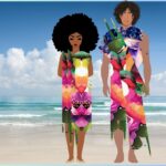 Royal Couple Fashion, Stunning Amazing and elegant fashion designs for married couples with multicolored wonderful gradient, use of fabric and print by the Greatest Fashion Designer Sher Trott Bailey