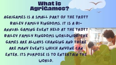 Rewards for Married Couples.What is AgriGames? AgriGames is a small part of the Trott Bailey Family Kingdoms. It is a Bi-Annual Sporting Game event held at the Trott Bailey Family Kingdoms Worldwide. The AgriGames are Always changing and there are many events which anyone can enter with their abundance points. It's purpose is to entertain the world.