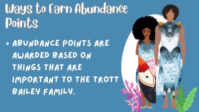 Rewards for Married Couples,Abundance points are awarded based on things that are important to the Trott Bailey Family.