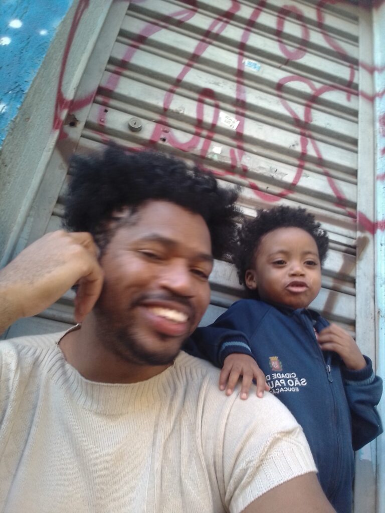 Big King Kimroy Bailey and Warrior Princess Kaleeyon after school routine waiting for Keilah to finish school so we can head home. Handsome buff natural hair dad with beautiful daughter