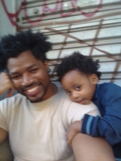 Big King Kimroy Bailey and Warrior Princess Kaleeyon after school routine waiting for Keilah to finish school so we can head home. Handsome buff natural hair dad with beautiful daughter