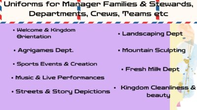 Kingdom Outfits for Family Managers of Various departments