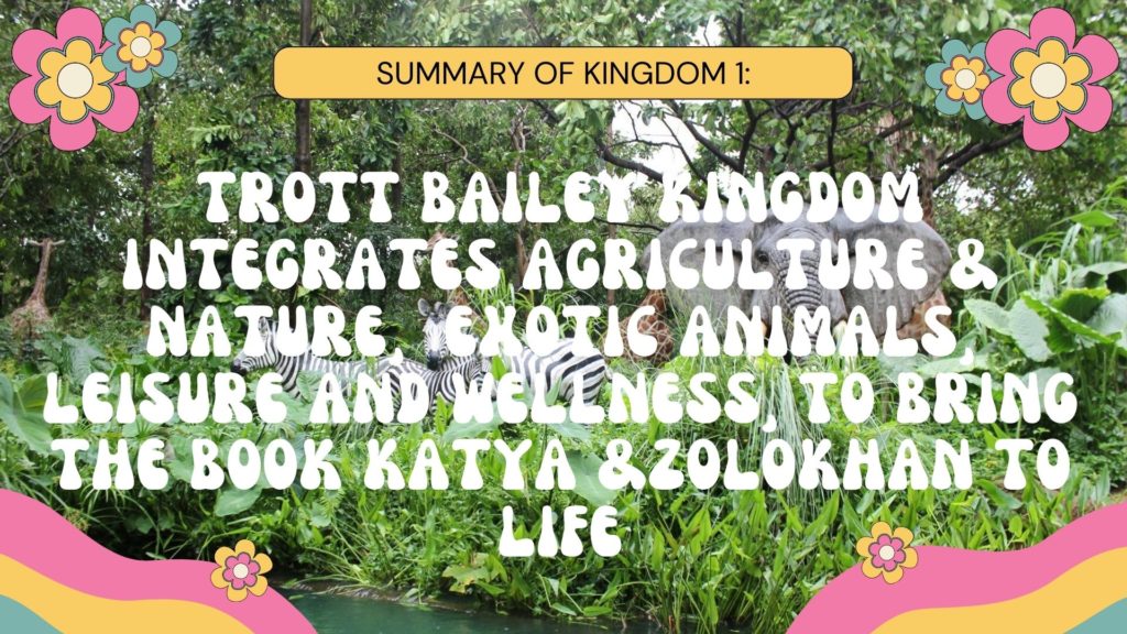 3 Trott Bailey Kingdom integrates agriculture nature exotic animals leisure and wellness to bring the book katya and zolokhan to life