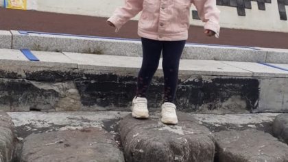 Adorable Keilah spotting Sea side Sea creature scupltures Jeju City