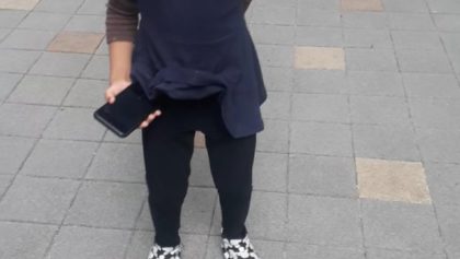 First Princess Keilah taking photos of Ants at a Park in Seoul South Korea