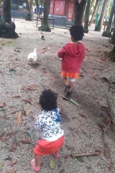 Keilah and Kaleeyon fun fish time