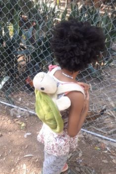 Keilah and Kaleeyon on the Chicken Farm at Park Agua Branca