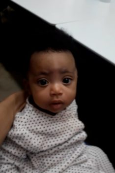 Princess Kaleeyon sitting up showing strength in her back already. Diaries of a healthy child