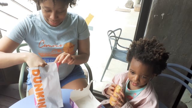 Trott Bailey Family Hamdeok Beach 🏖️ Dunkin Donut snack time
