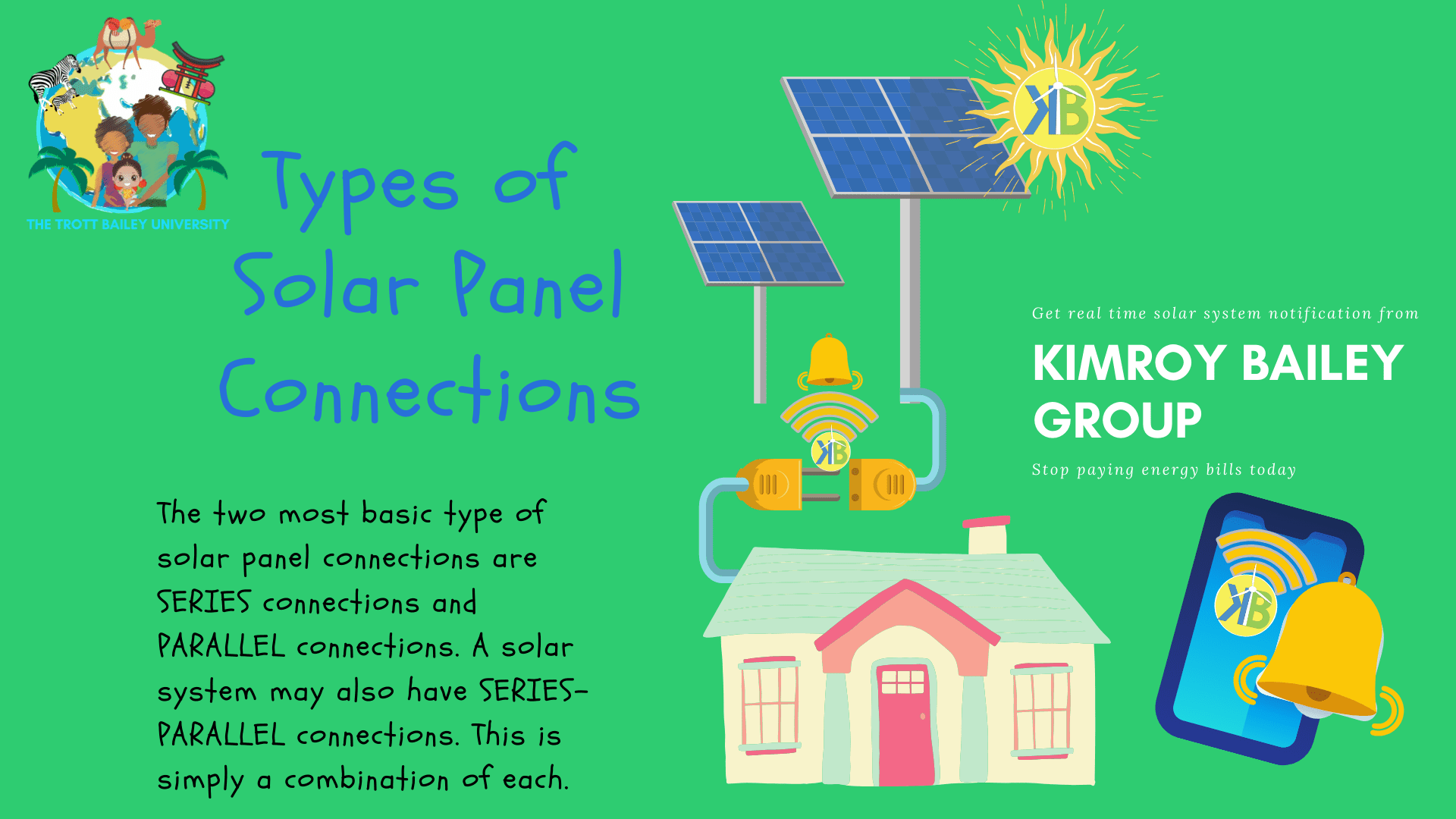 Types of Solar Connection Step by Step Solar Panel connection guide series or parallel connection by the Trott Bailey University