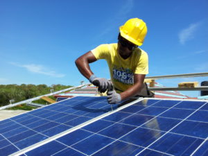 Off grid solar panel installation