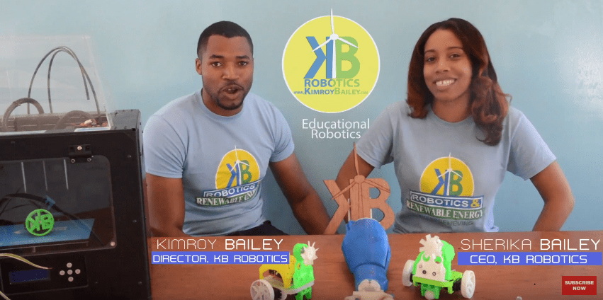 multibillionaires Kimroy Bailey and Sherika Trott Bailey with some of their Robotics Products.
