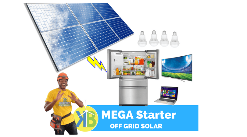 Mega Starter Off-Grid Solar System 1.7kW Kit -6 PV Panels Mega Starter Off-Grid Solar