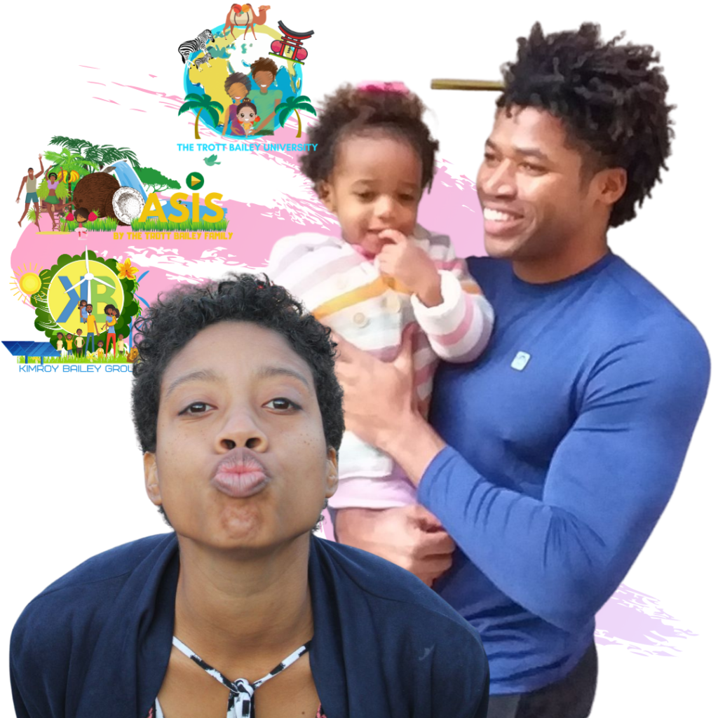Sher blowing a kiss featuring KB and Keilah in his hand with Trott Bailey Family company logos