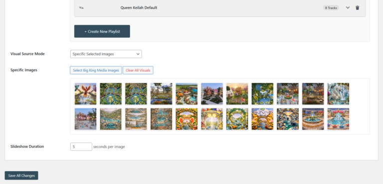 Big King Media Multisite Shared Media Library Create audio playlists and synchronized slideshow experiences