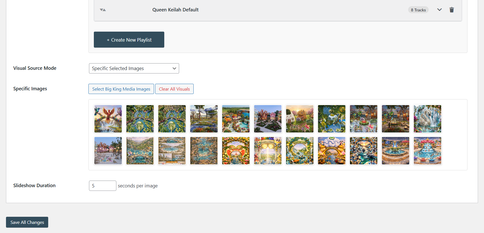 Big King Media playlists and synchronized slideshow experiences
