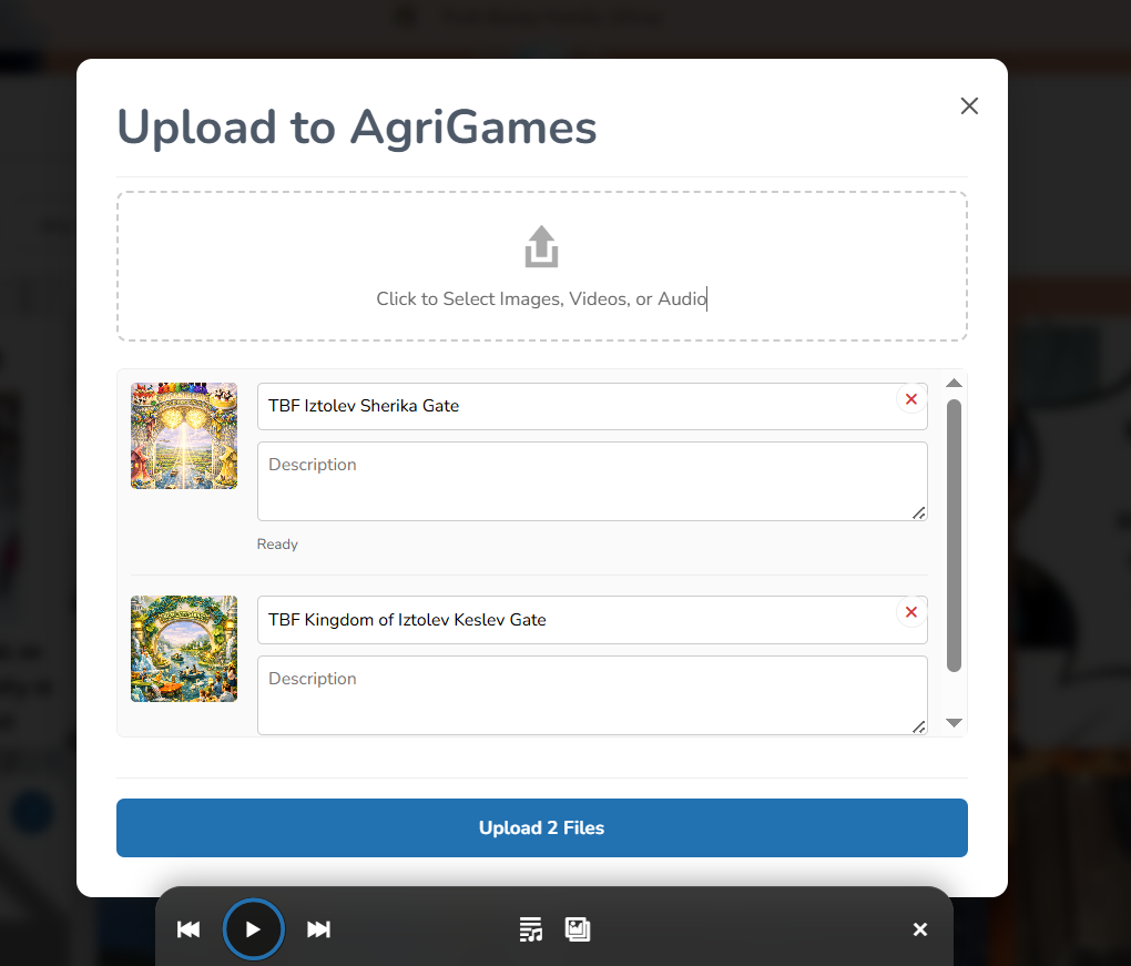 Direct shared library uploads in TBF Big King Media