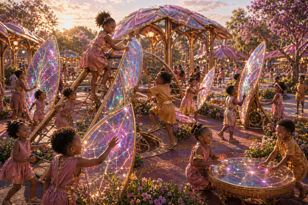 Solar moon panel sunshine park in Trott Bailey Family Kingdom