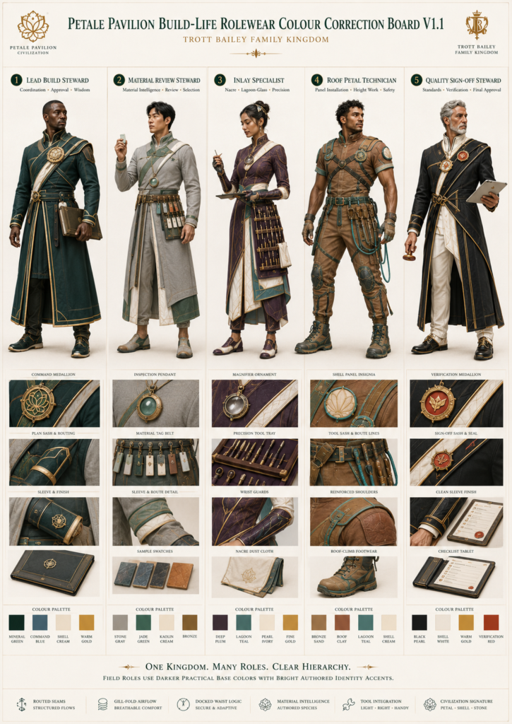 A detailed concept art board