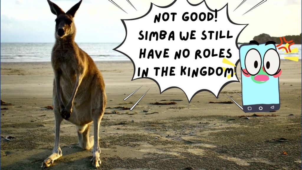 Part 1 Kids and animals weigh in on the Trott Bailey Family Kingdoms featuring Jeb the gorilla, Kang the Kangaroo and Simba the Lion story by Sher Trott Bailey the world ruler (51)